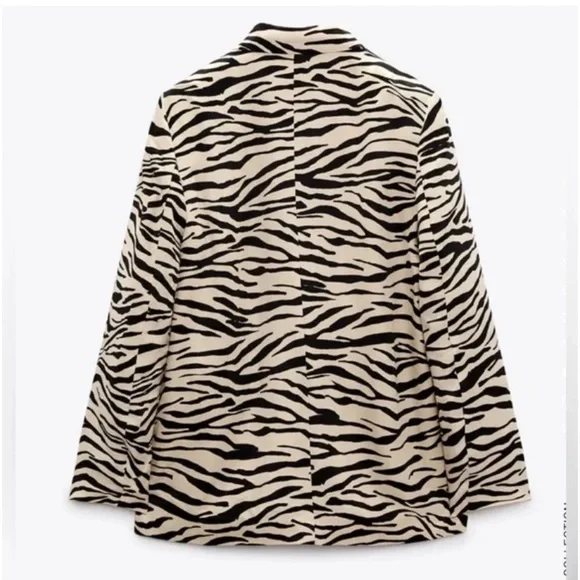 New Zara women animal print satin effect blazer - Picture 14 of 14